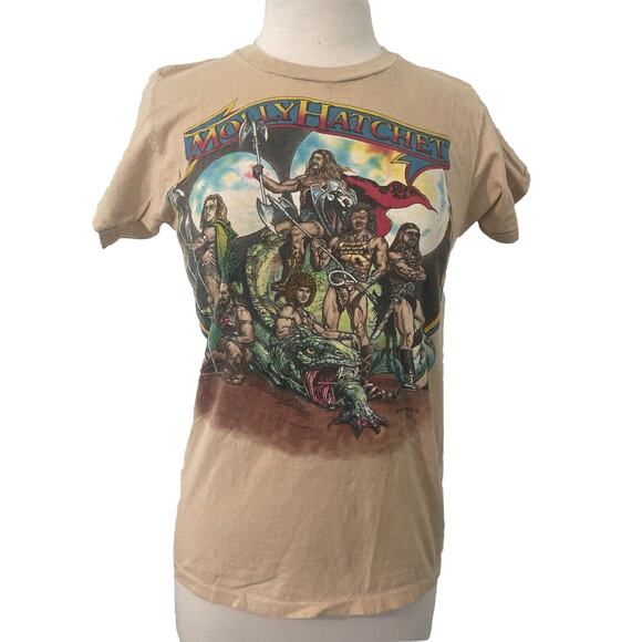 Molly Hatchet Take No Prisoners World Tour 1982 T shirt Sz Lrg Screen Stars READ